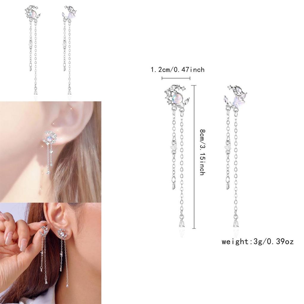 Waterdrop Butterfly Stud Earrings With Alloy And Pearl For Elegant Women
