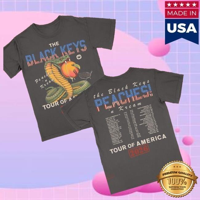 Peaches n Cream The Black Keys USA Tour 2026 T-Shirt M gray