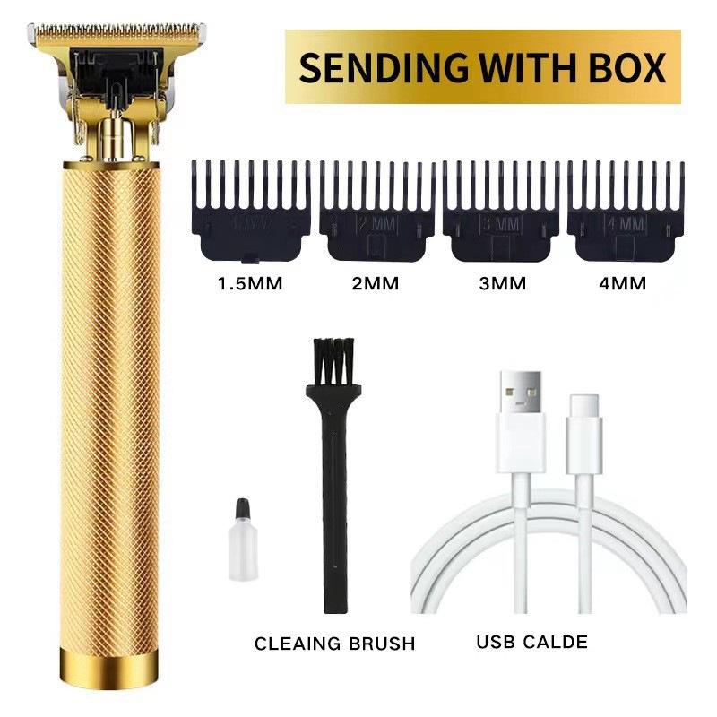 Professional Electric Hair Clipper for Barbers & Home: Precision Carving, Slicked Back Styles, Bald Head Trim.