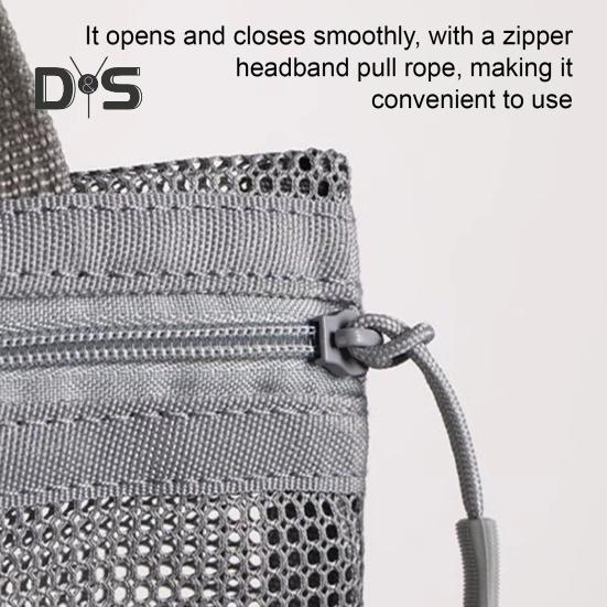 Storage Shower Bag Beach Toilet Bag Zipper Closure Large Capacity Solid Color Hollow Mesh Cosmetic Bag with Handle