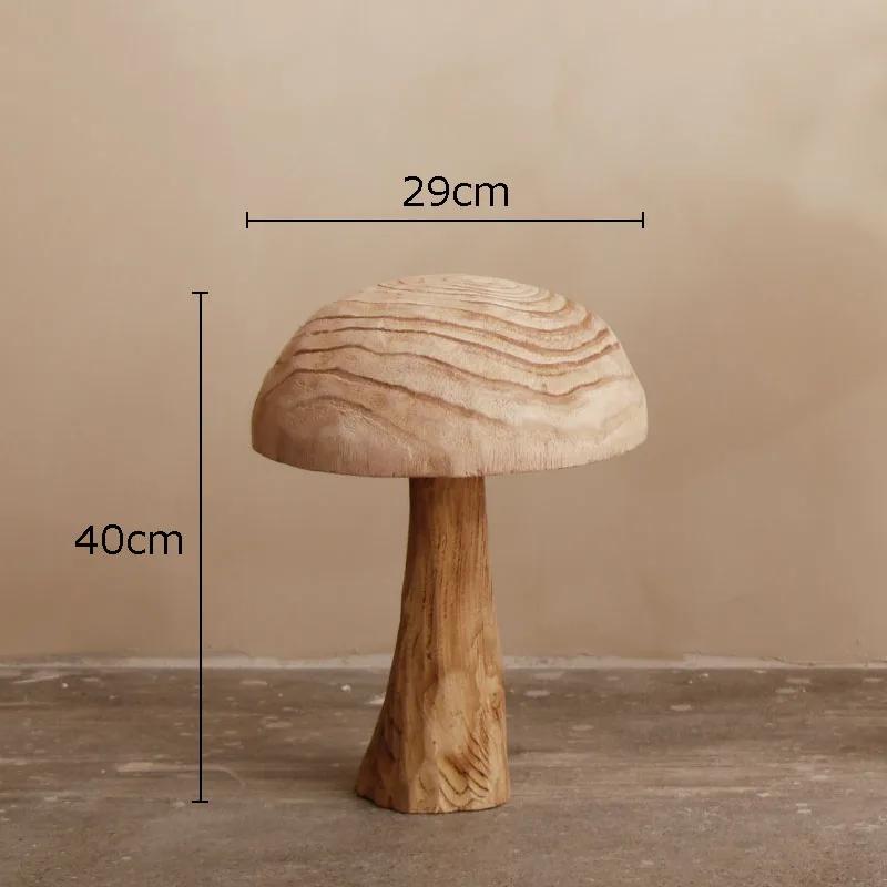 

Mushroom Solid Wood Sculpture Living Room Desk Decoration Artwork Statue Mushroom Crafts Ornaments Modern Home Decor Furnishings