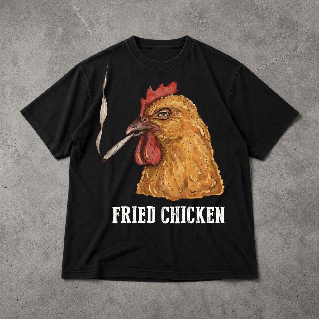 Fried Chicken Shirt - Funny Dark Humor Chicken Graphic T-Shirt, Sarcastic Meme Tee
