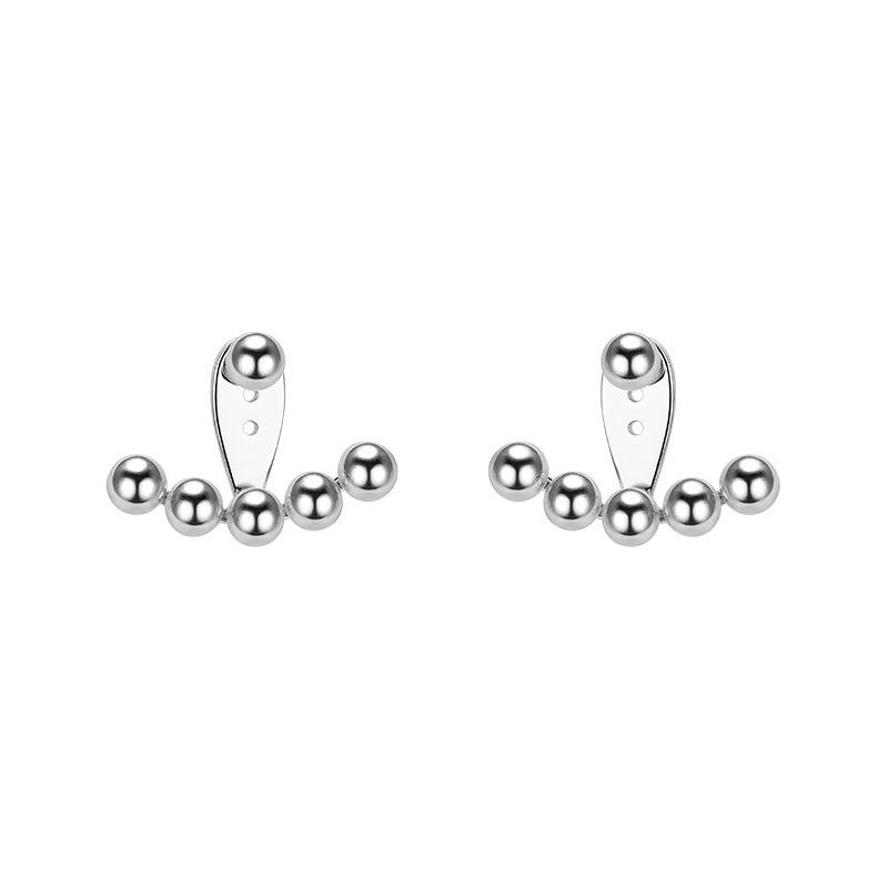 Trendy 2022 Niche High-End Beaded Hanging Stud Earrings - Light Luxury Style for Autumn/Winter