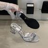 Fashion Fashion Round Toe Footwear Ladies Thin Heels Sandals Shoes Luxury Female Butterfly-Knot Elegant Women Heeled Sandals Shoes