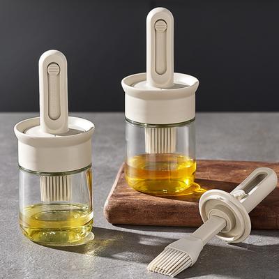 Botella con Pincel para Aceite Libre de BPA Dispensador de Aceite con Pincel Retráctil Resistente a Altas Temperaturas