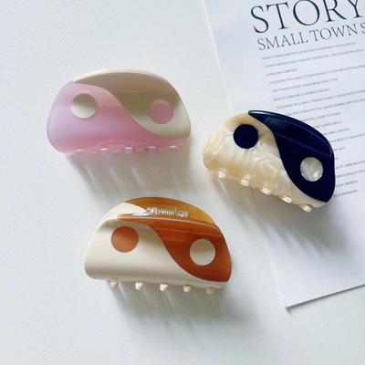 1 szt. Retro Wzór Yin Yang Octanowy Klips do Włosów Pazur Antypoślizgowy Mocny Chwyt Klips Pazur Damska Ozdoba do Włosów