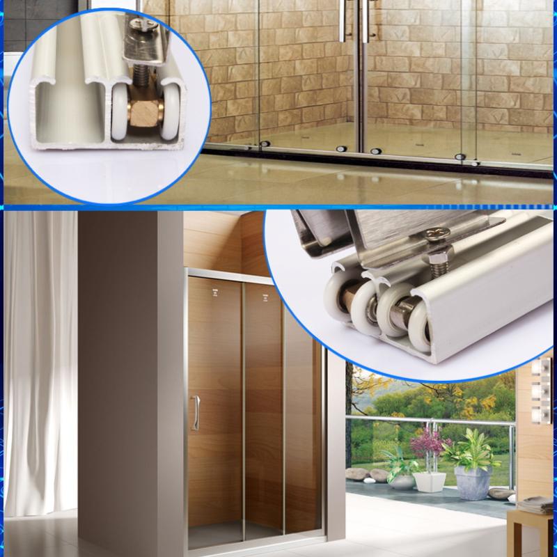 1/4Pcs Noise Reduction Shower Room Glass Wood Door With Clips Screw Sliding Door Pulley Roller Full Copper Bearing