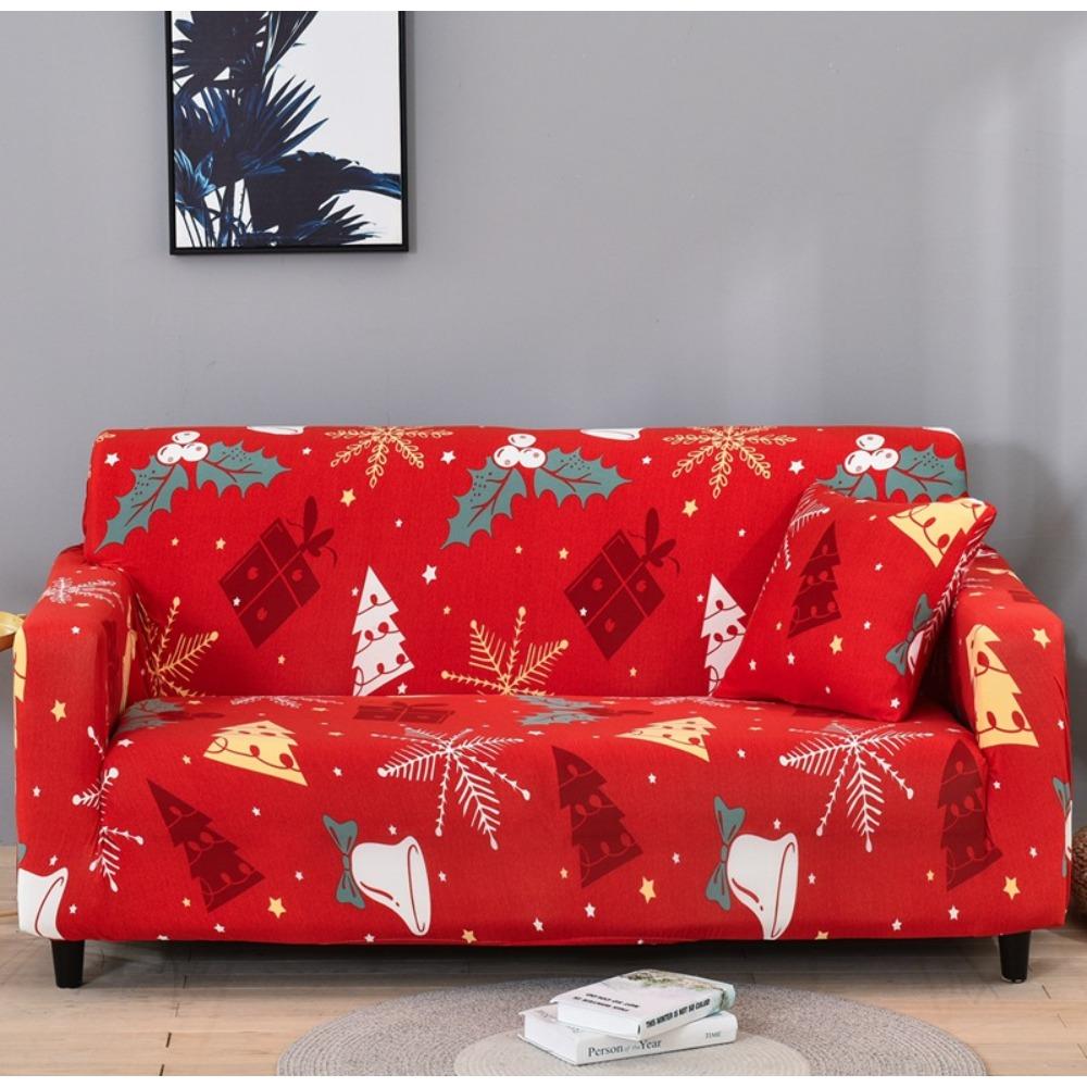 Christmas Sofa Cover Stretchable Full Coverage Slipcovers for All Seasons Fabric Sofa Protector