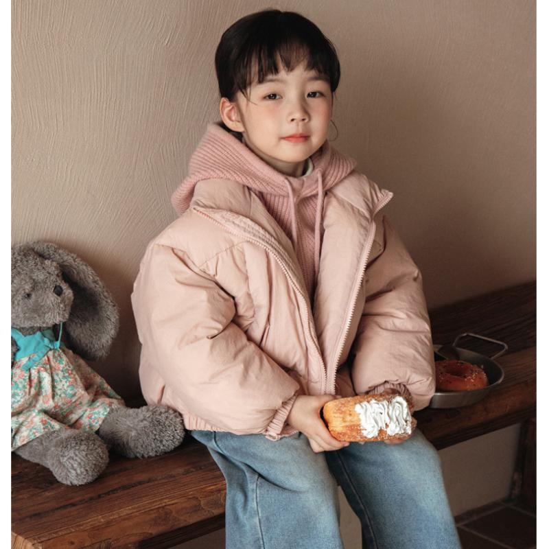 Autumn and Winter Children's Down Jacket Korean Style Short Men's and Women's Children's Clothing Knitting Hat Down Jacket