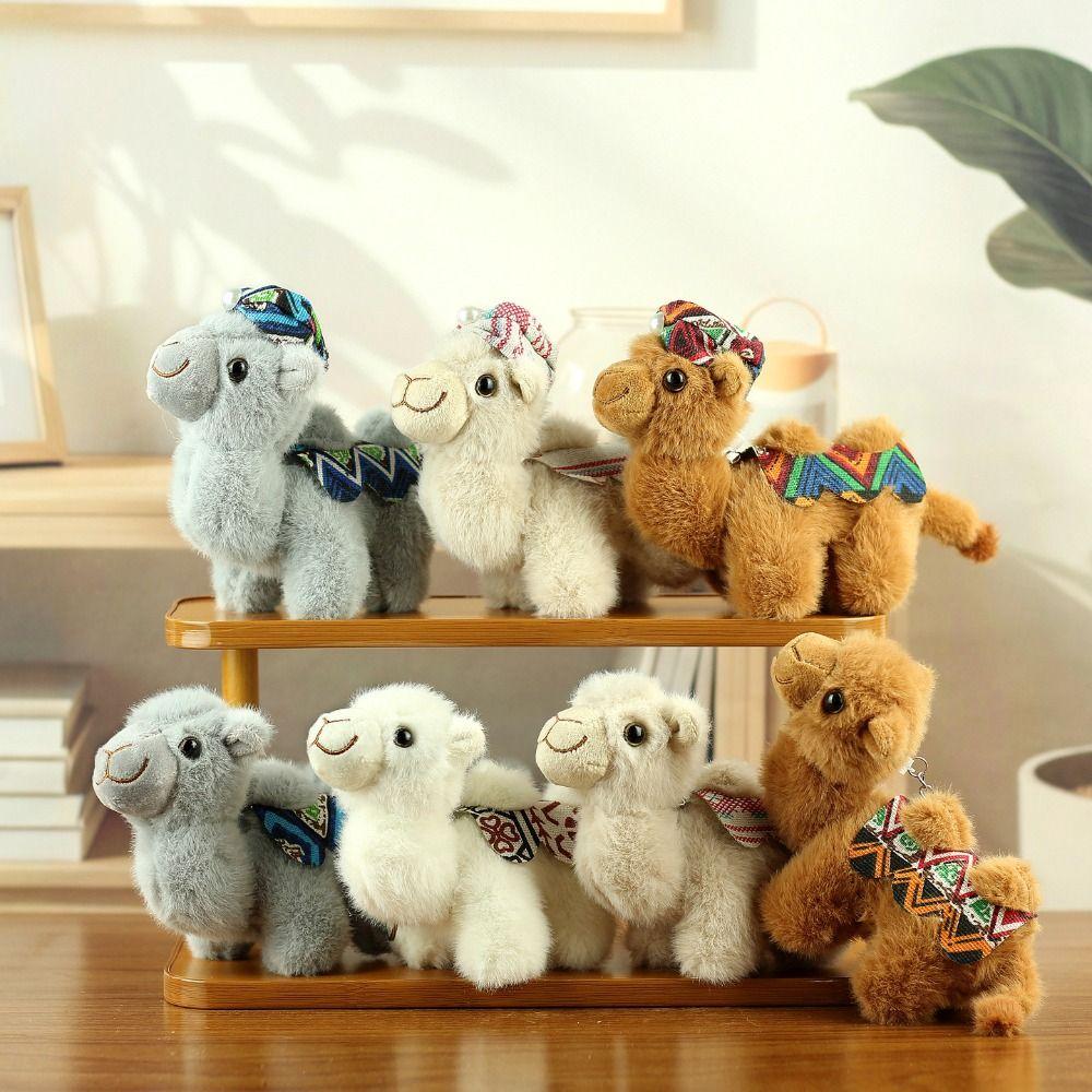 Plush Plush Camel Keychain Cute Style Animal Keychain Fashion Stuffed Camel Toy  Purse Accessories