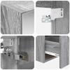 Bathroom Cabinet Set 5 Pcs Grey Sonoma 50 X 14.5 X 70 Cm