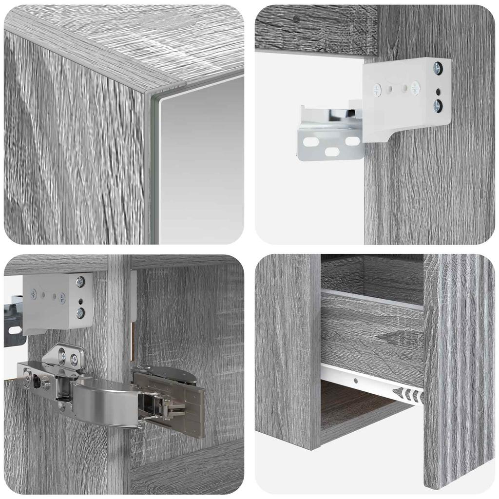 Bathroom Cabinet Set 5 Pcs Grey Sonoma 50 X 14.5 X 70 Cm