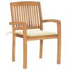 VidaXL Chaises de jardin empilables avec coussins 6 pcs Teck solide