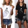 Tee T Shirt Heart Blouse Fashion Women Casual Ladies Short Sleeve Printed Tops