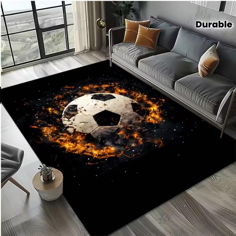 Dywan Kreskówkowy z Motywem Sportów Piłkarskich Mata Podłogowa do Sypialni Dziecięcej Piłka Nożna Duże Dywany Stylowy Dywan do Salonu i Przedpokoju