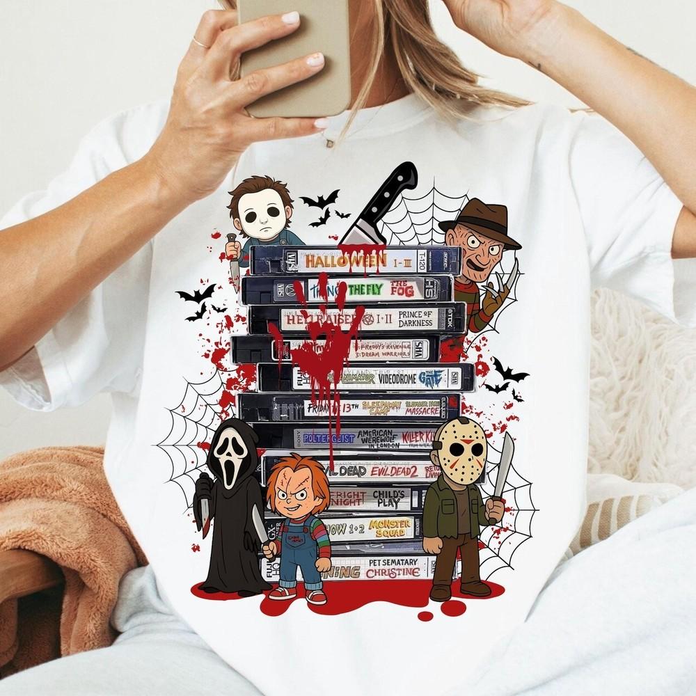

Halloween Horror Movie Shirt, Horror Movie Tee, Scary Movie Characters Shirt Unisex T-Shirt M