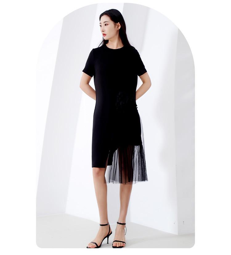 Little Black Dress Summer Solid Color Slimming Temperament Commuter Women's Dress