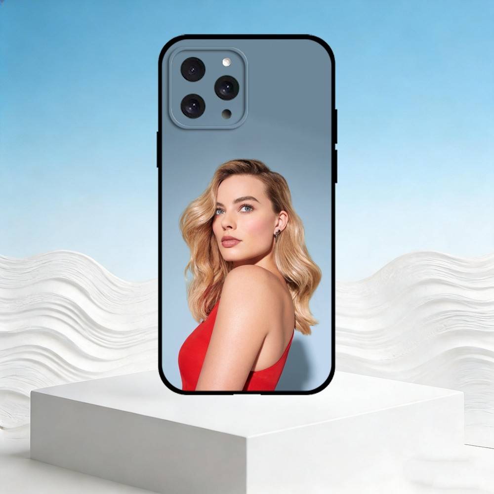 M-Margot Robbie Handyhülle Für iPhone 17,16,15,14,13,12,11 Plus,Pro Max,SE4Weiche Silikon Schwarze Hülle