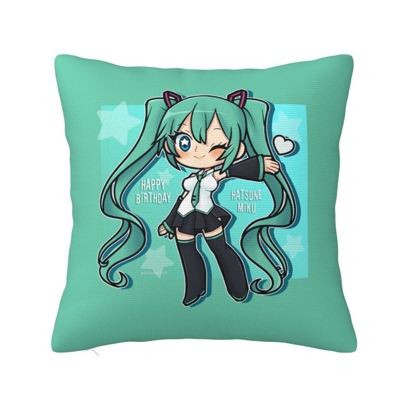 

Custom Hatsunes Miku Anime Cushion Cover 45x45cm Cartoon Manga Soft Modern Throw Pillow Case 30cmx30cm