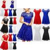 Elegant Women's Lace Floral Prom Swing Dress For Stylish Bridesmaid Celebrations