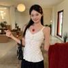 Korean White Sweet Polka Dot Ruffle Hem Sling Vest Women's Spring New Inner Sleeveless Stacked Top