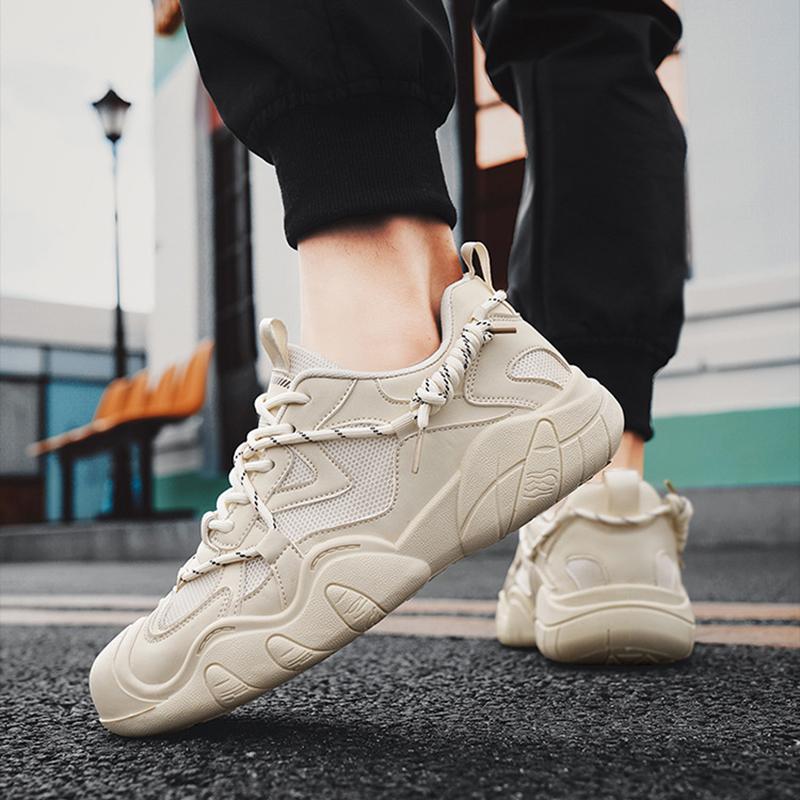 New Man Breathable Casual Thick-soled Sports Shoes Popular Mesh Summer Trendy Non-slip Hiking Shoes Running Non-slip Sneakers