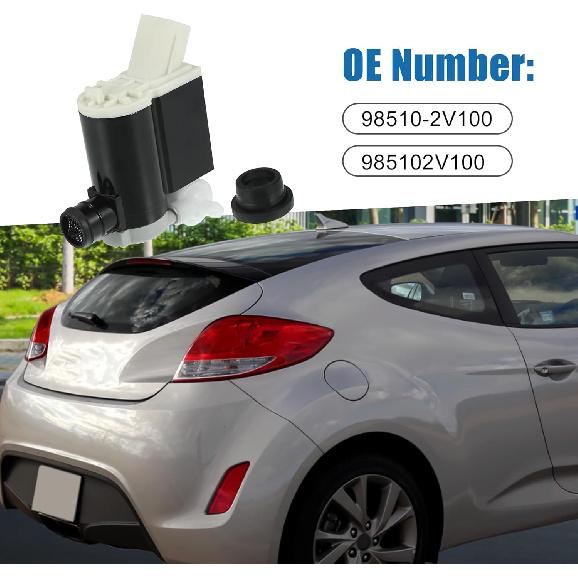 Windshield Washer Motor Pump 98510-2V100 for Hyundai Veloster 2012-2017 Black
