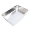 Stainless Steel Open Cat Litter Box Large Rust Resistant Stick Proof   Litter Pan with High Sides for Cat Kitty