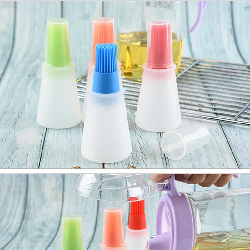 Baking Pancake Barbecue Camping Kitchen Gadgets Portable Oil Bottle Barbecue Brush Silicone Kitchen Cooking Tool
