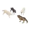 4 Stück Wolf Spielzeugfiguren Handgefertigt Hochsimuliert Tier Actionfiguren Spielsets für Sammlung