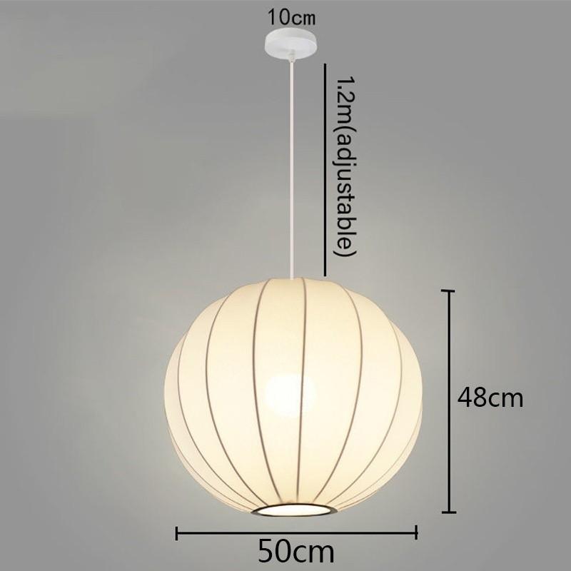 Modern Simple Led Lantern Pendant Light Restaurant Japanese Style Hanging Lights Teahouse Dining Room Fabric Droplights