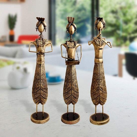 

Набор музыкальных кукол из кованого железа ручной работы, декоративный подарочный предмет, экспонат для домашнего декора, разноцветный, 53,34 см, 3 штуки