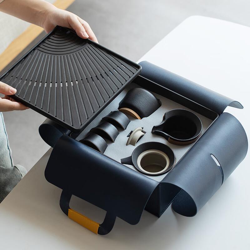 Portable Kung Fu Travel Tea Set with Side Handle Pot