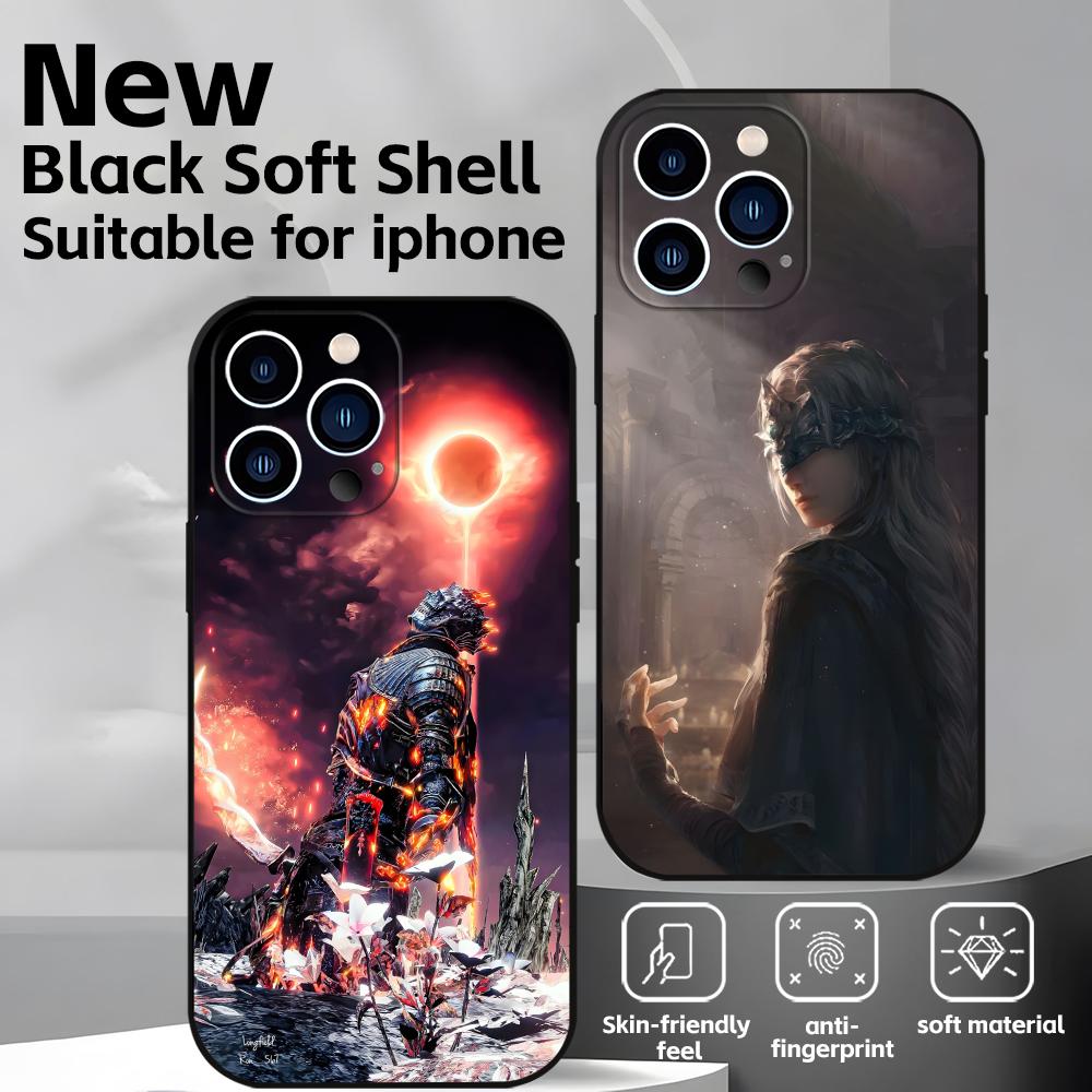 Classic game DARK SOULS Phone Case For iPhone17 16 16e 15 14 13 12 11 Plus Mini Pro Max Soft black Shockproof Cover