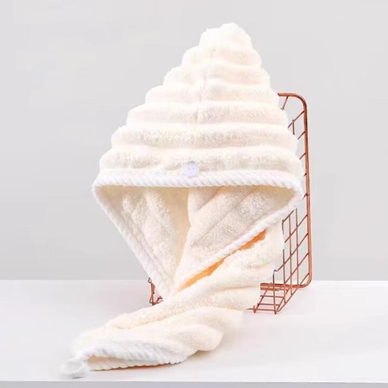 Wavy Pattern Hair Dry Hat Women'S Thickened Water-Absorbent Hair Dry Hat Women'S Cute Shower Cap Dry Hair Towel