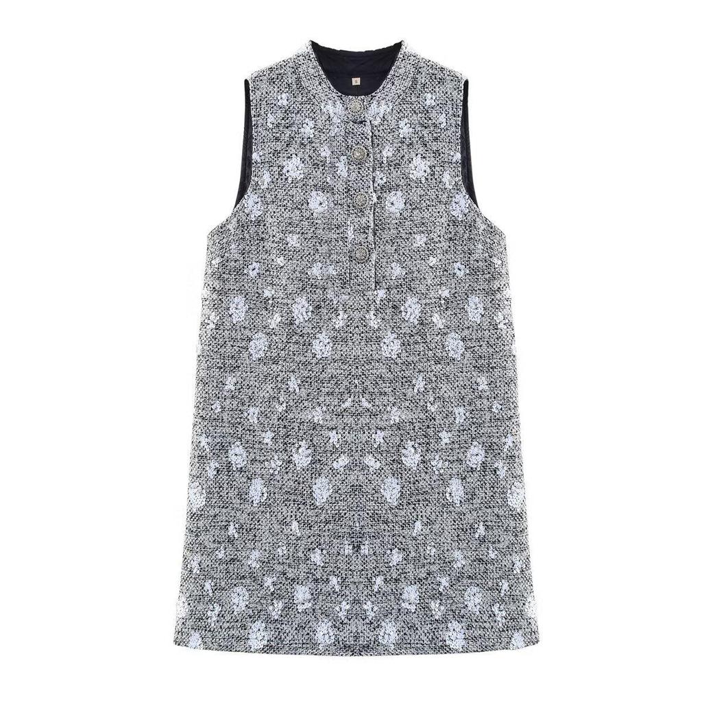 Spring 2025 Women's European & American Style Sequin Embroidered Slim Dress