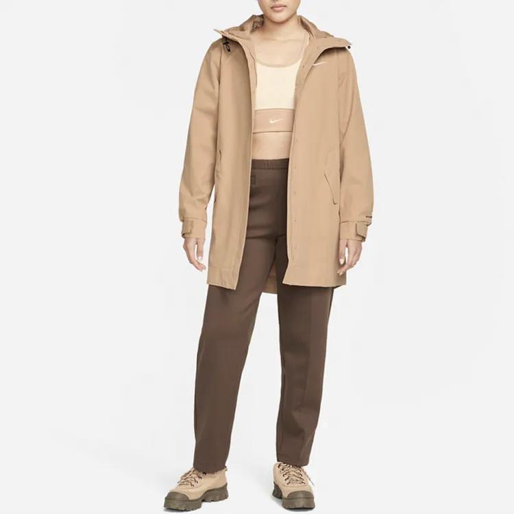 Nike Kadın Logo Dokuma Kapüşonlu Parka Ceket Kahverengi (üniseks) Parka Ceketler DM6246 200