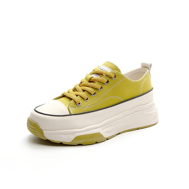 2025 new casual fashion versatile platform canvas shoes women's retro niche ins casual sports white shoes