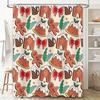 Christmas Shower Curtain Decor Bathroom Accessories Christmas Party Supplies Home Decorations Festive Red Green White Pattern