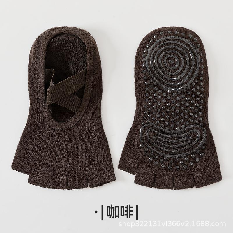 Five-toed Yoga Socks Open-toe Cross-strap Pilates Gym Cotton Socks Four Seasons