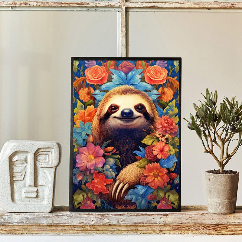 Portrait Floral Animal Portrait Panda Koala Owl Tiger Rabbit Art Posters Canvas Painting Wall Prints Picture for Room Home Decor