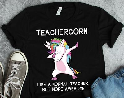 Teachercorn Shirts, Teacher Shirts, Teacher Gifts, Dabbing Unicorn Teacher Shirt, Funny Back To School Gift TShirt