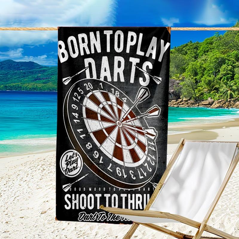 Throw Darts Printed Quick-Dry Microfiber Beach Towel Super Soft & Absorbent for Bath, Beach, Travel Bath Time Accessory, Fan Gifts