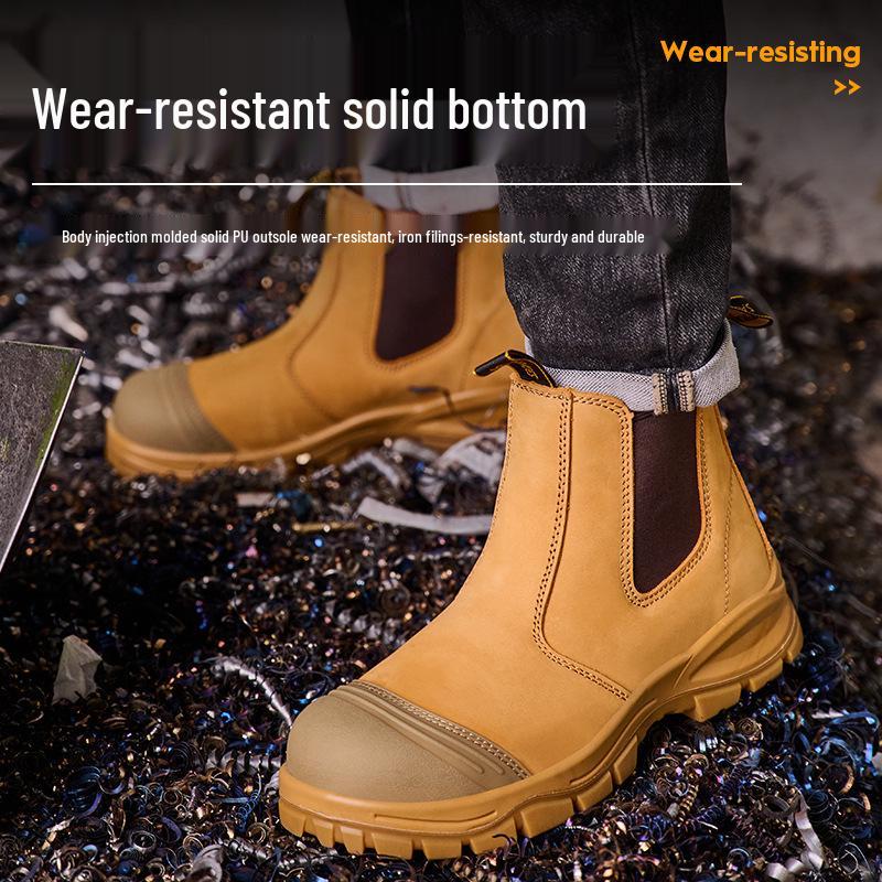 Chelsea Men's Safety Shoes – Anti-smash, Anti-puncture, Suede Upper, Rubber Outsole, Non-slip, Wear-resistant, Durable.