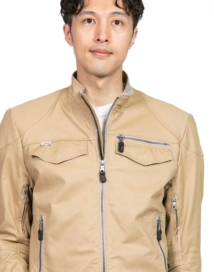 Powerage Cotton Riders Jacket PJ-24102 (XXL, Beige)