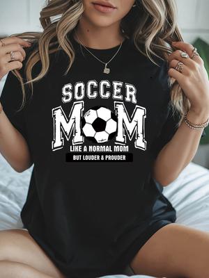 2026 Summer Womens Shortsleeved Tshirt Tennis Mom An Ordinary Mother But with A Louder Voice and Greater Pride Letter Print