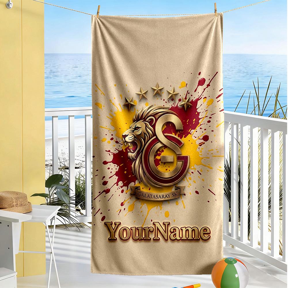 Galatasaray Customize Your Name Beach Towel Soft Durable Quick-Dry Suitable for Swimming Gym Camping Yoga Vacation