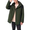 Skechers Solid Color Hooded Woven Mid-Length Down Jacket Men Outerwear Black-Forest-Green L423M167-0373