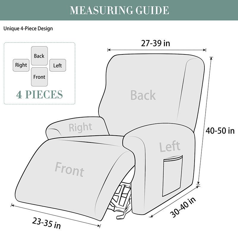 Thickened Non-Slip Sofa Cover for Massage Recliner Chair, Pet & Dirt Resistant.