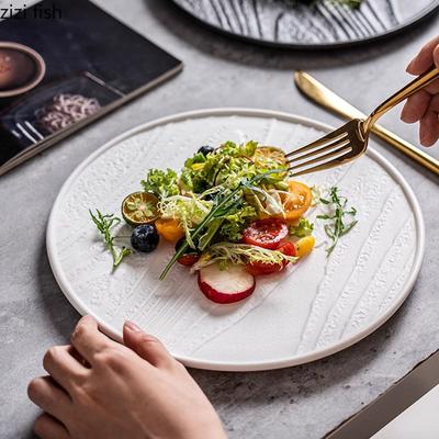 Kreatywna Nieregularna Tekstura Ceramiczny Płaski Talerz Restauracja Talerz na Makaron Deserowy Talerz na Sashimi Specjalna Zastawa Stołowa do Kuchni Molekularnej